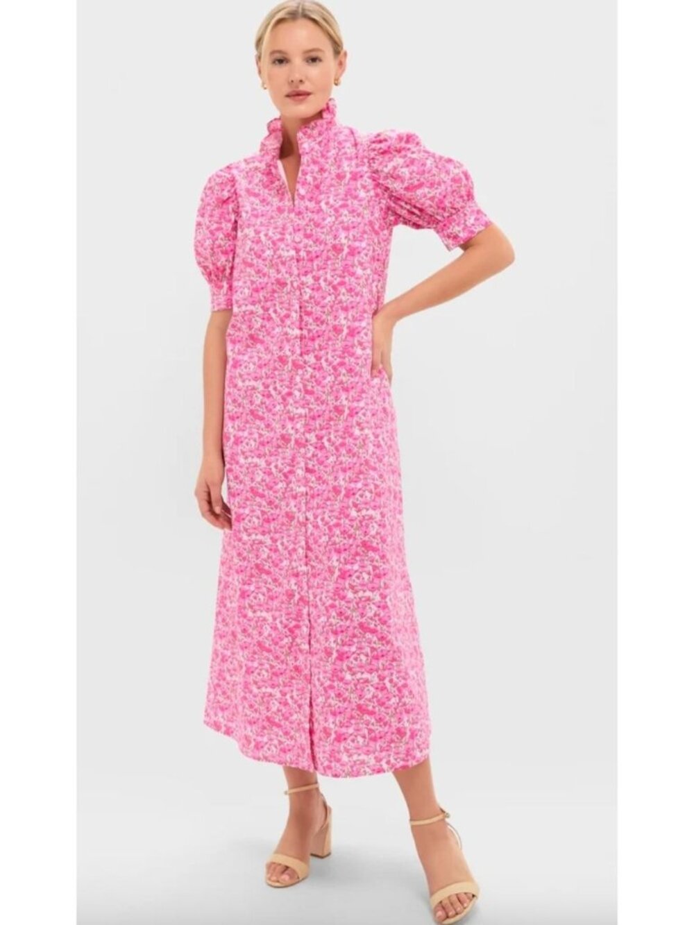 Tuckernuck Hyacinth House Pink Poppies Floral Louisa Maxi Dress Size Small